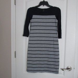 short striped cotton blend dress